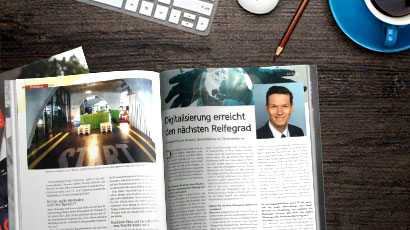 Schreibtisch mit Magazin CIO auf dem Tisch mit Interview Lumir Boureanu 04.2017