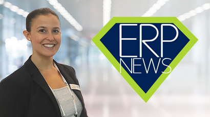 Marianne Breyer von eurodata und das Logo von ERP News
