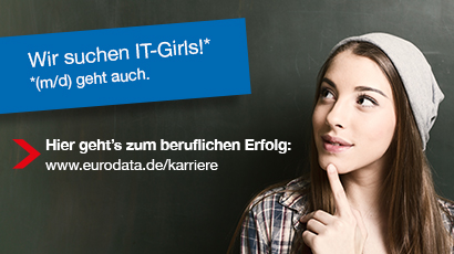 Wir suchen IT Girls (m/d) geht auch. Junge Frau denkt nach