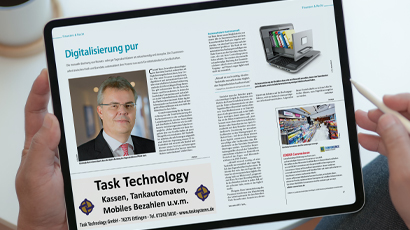 Tablet mit dem Artikel Digitalisierung pur